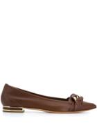Casadei Pointed Ballerina Shoes - Brown