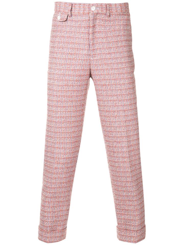 Education From Youngmachines Tweed Cropped Trousers - Pink