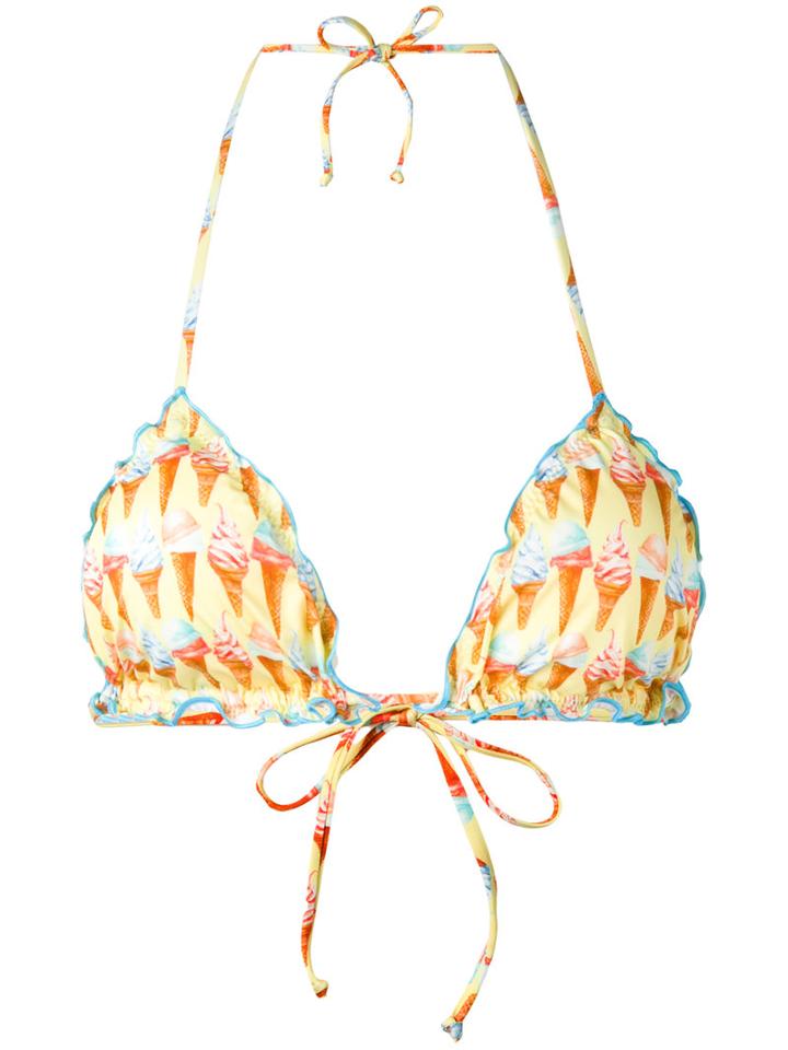 Mc2 Saint Barth - Sagittarius Bikini Top - Women - Polyamide/spandex/elastane - S, Yellow/orange, Polyamide/spandex/elastane