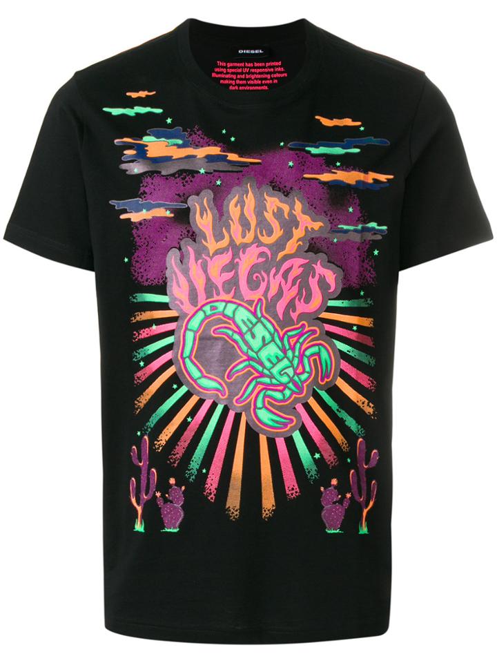 Diesel Scorpion Print T-shirt - Black
