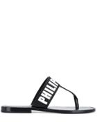 Philipp Plein Tm Flat Sandals - Black
