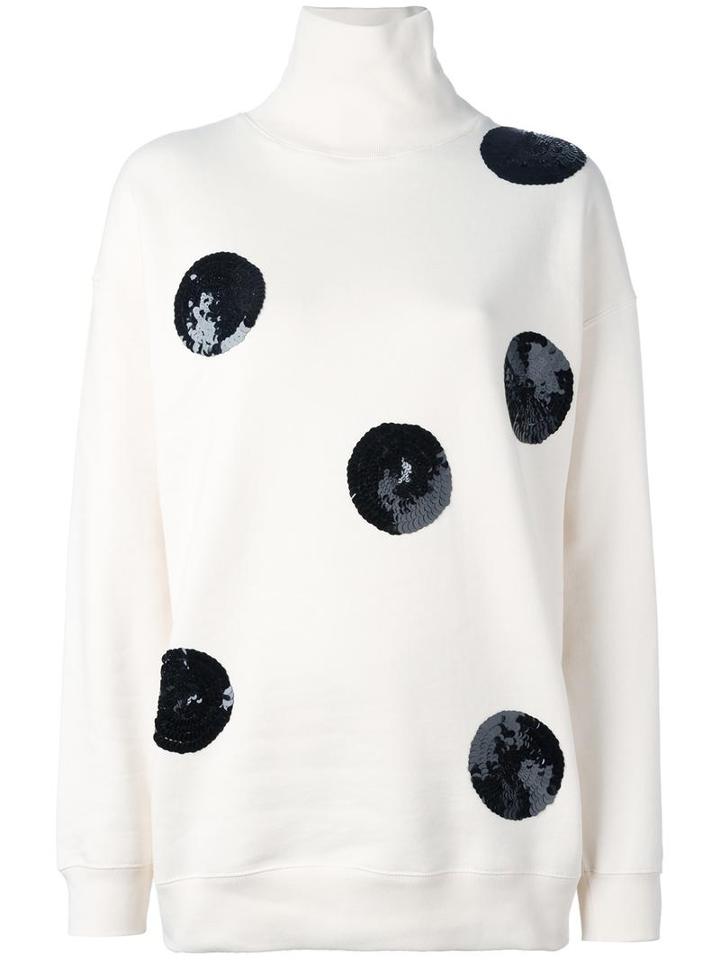 Msgm Sequined Dot Sweatshirt, Women's, Size: Xs, Nude/neutrals, Cotton