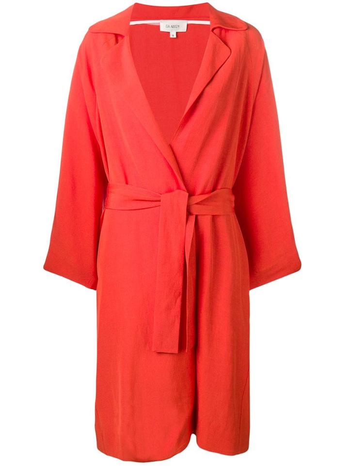Isa Arfen Belted Lighweight Coat - Orange