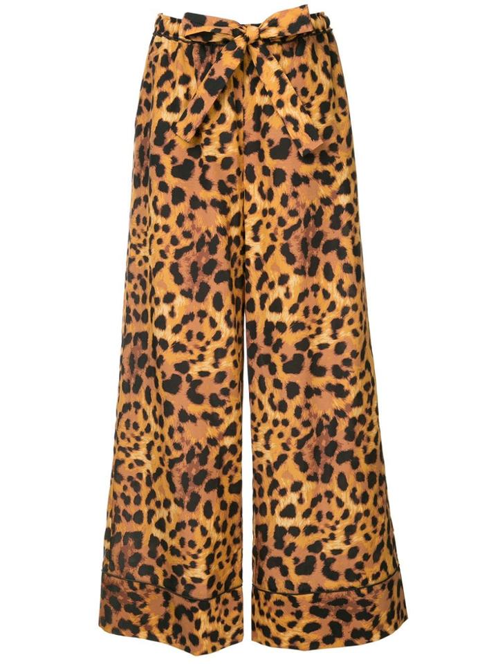 The Upside Leopard Print Wide Leg Trousers - Brown