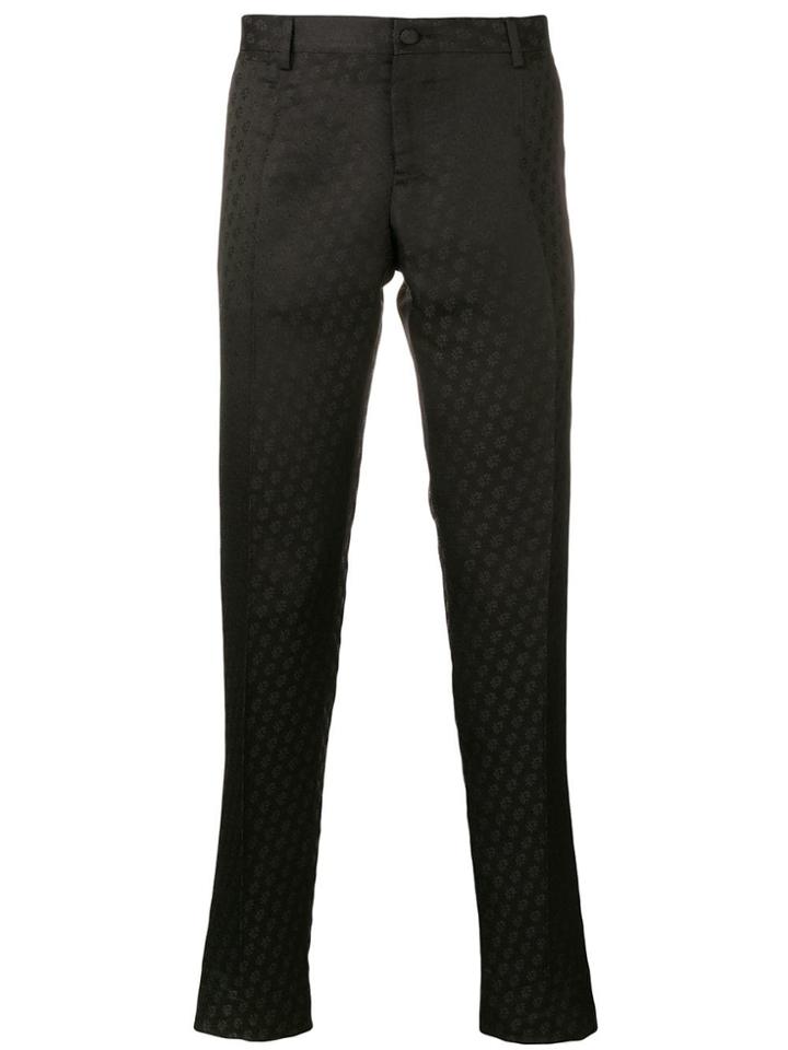 Dolce & Gabbana Floral Jacquard Tailored Trousers - Black