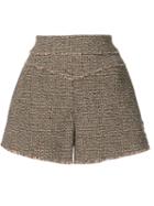 Chloé Raw-edged Shorts, Women's, Size: 38, Yellow/orange, Acetate/silk/cotton/spandex/elastane