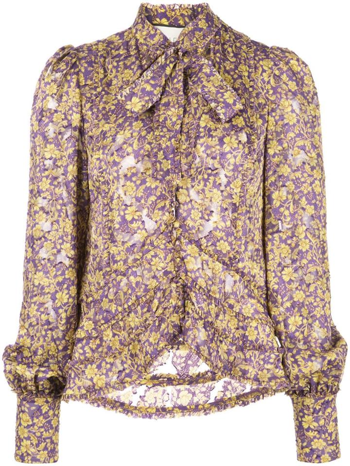Alexis Floral Print Blouse - Purple