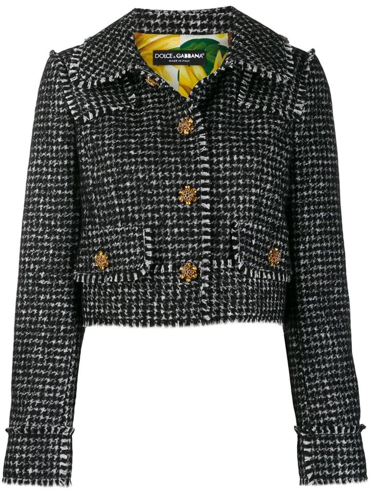 Dolce & Gabbana Spencer Houndstooth Blazer - Black