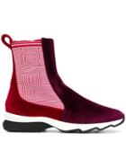 Fendi Two-tone Boots - Red
