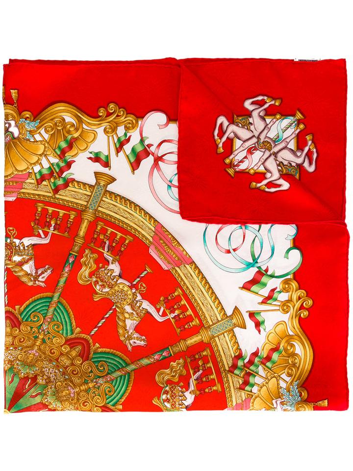 Hermès Vintage Carousel Print Scarf, Women's