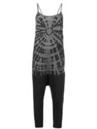 Raquel Allegra Tie-dyed Slip Top - Black