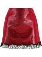 Philosophy Di Lorenzo Serafini Rhinestone-embellished Lace-hem Skirt -