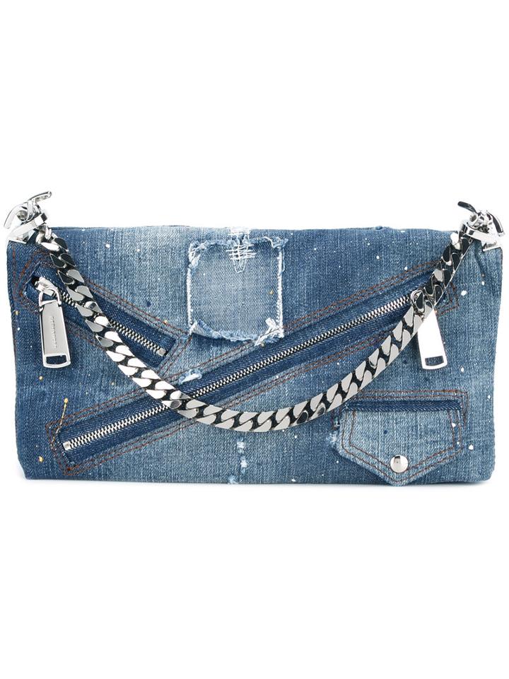 Dsquared2 Babe Wire Denim Clutch, Women's, Blue, Cotton