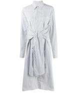 Mm6 Maison Margiela Tie Waist Shirt Dress - White