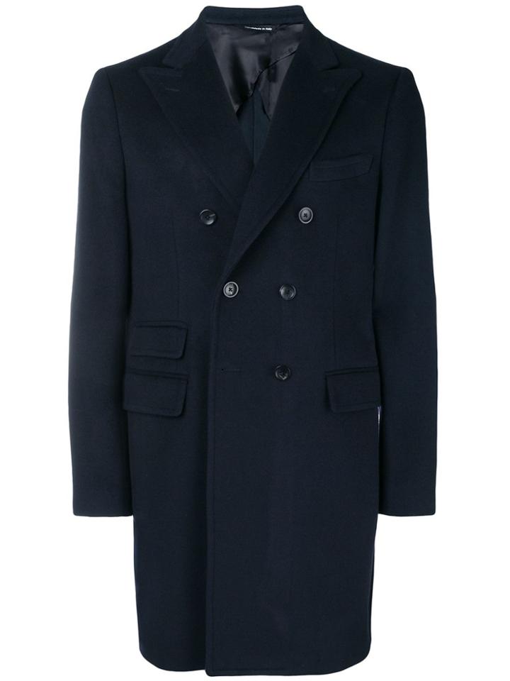 Tonello Midi Double Breasted Coat - Blue