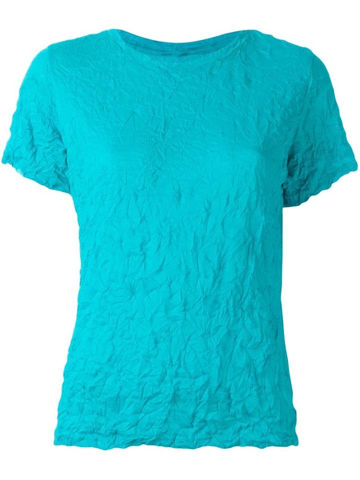 Issey Miyake Cauliflower Creased T-shirt, Women's, Blue, Polyester