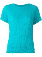 Issey Miyake Cauliflower Creased T-shirt, Women's, Blue, Polyester