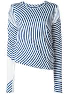 Mm6 Maison Margiela Striped Blouse, Women's, Size: 42, Blue, Viscose/spandex/elastane