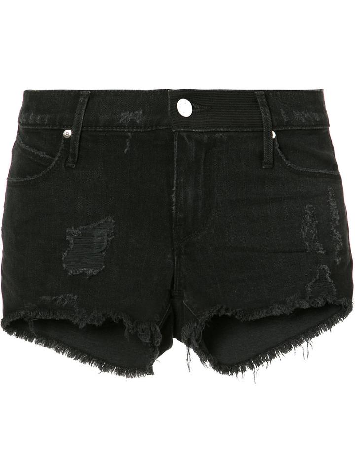 Rta - Distressed Denim Shorts - Women - Cotton/polyurethane - 26, Black, Cotton/polyurethane