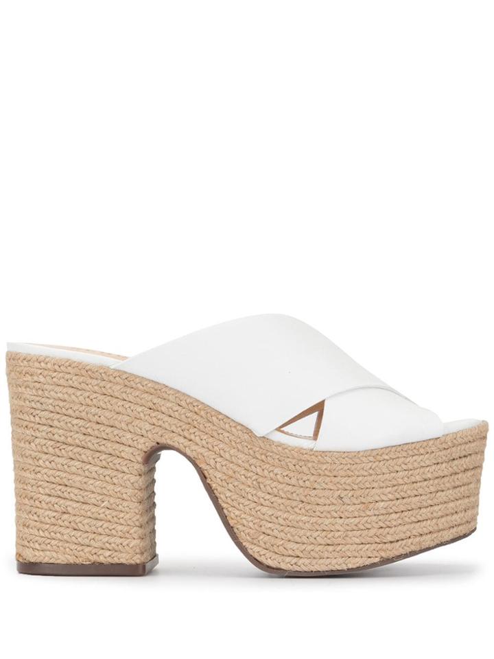 Schutz Platform Mule Sandals - White