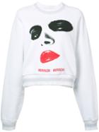 Off-white Face Print Sweatshirt, Women's, Size: Large, White, Cotton