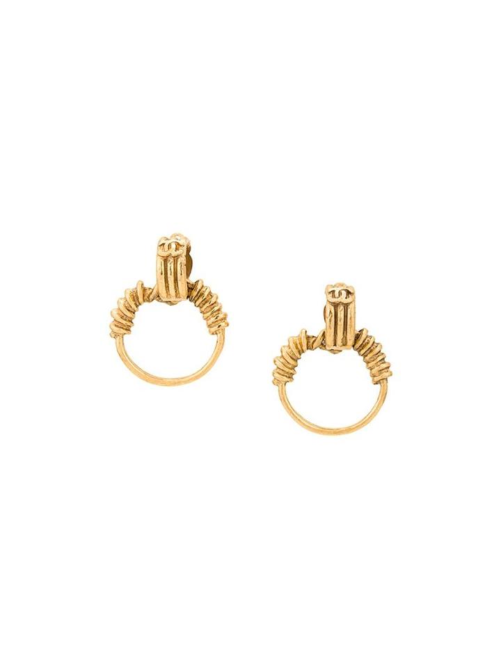 Chanel Vintage Hoop Clip-on Earrings, Women's