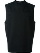 Alexander Wang Raw Edge Patch Muscle Tank Top, Men's, Size: 50, Black, Cotton