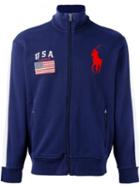 Polo Ralph Lauren Flag Patch Zipped Cardigan, Men's, Size: Small, Blue, Cotton/polyester