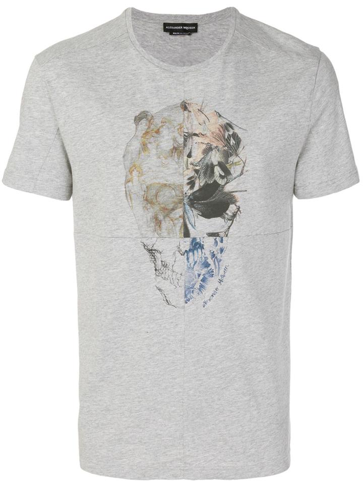 Alexander Mcqueen Skull Printed T-shirt - Grey