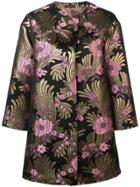 Josie Natori Deco Jacquard Long Jacket - Black