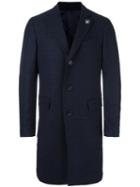 Lardini Plaid Coat, Men's, Size: 52, Blue, Polyamide/acetate/cupro/wool