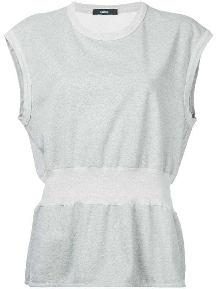 Bassike Rib Insert Tank Top - Grey