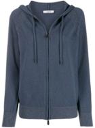 Peserico Zip-up Knit Hoodie - Blue
