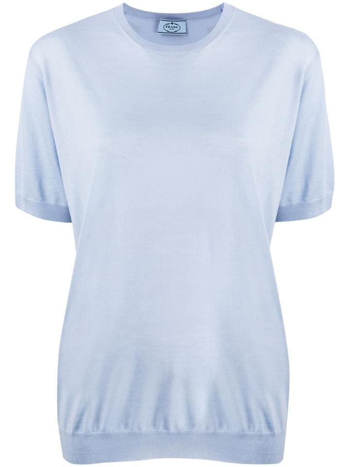 Prada Shortsleeved Knitted Top - Blue