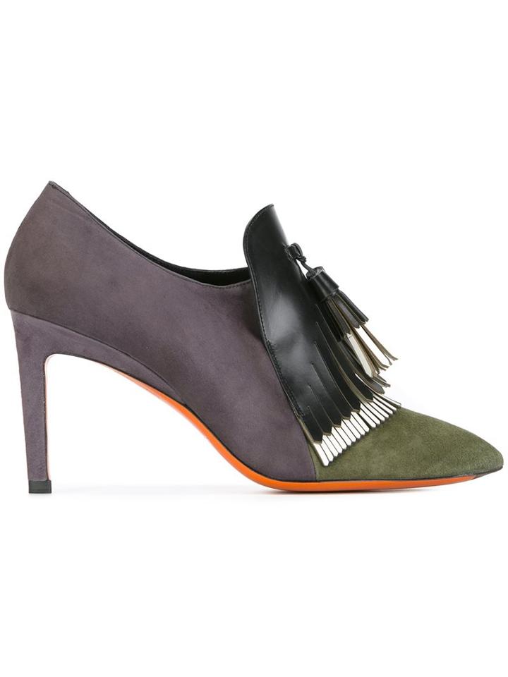 Santoni Fringed Colour Block Pumps
