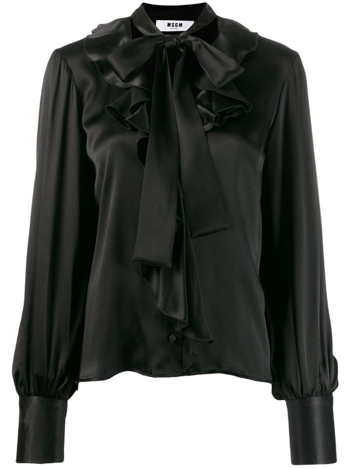 Msgm High Shine Lightweight Shirt - Black