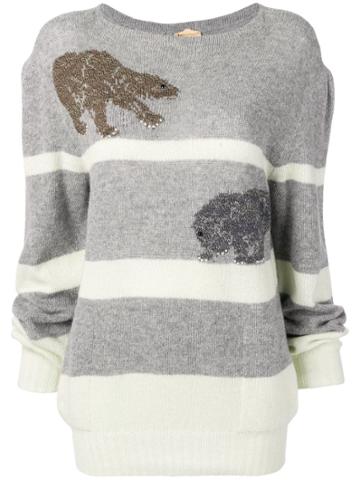 Krizia Vintage Embroidered Jumper - Grey