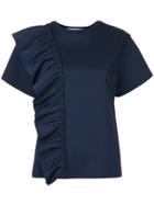 Le Ciel Bleu Asymmetric Ruffle T-shirt - Blue