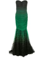 Tadashi Shoji Gathered Tulle Mermaid Gown - Green