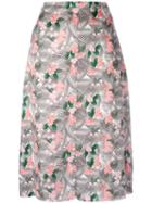 Julien David - Floral Printed Midi Skirt - Women - Silk - M, Women's, Pink, Silk