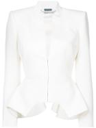 Alexander Mcqueen Cut Out Peplum Jacket - White