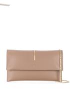 Patrizia Pepe Logo Plaque Clutch Bag - Neutrals