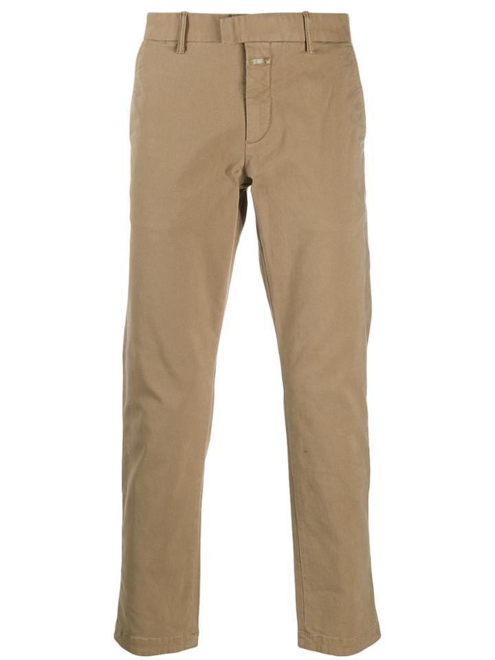 Closed Straight Leg Chino Trousers - Brown