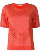 Golden Goose Deluxe Brand Lurex Perforated Top - Yellow & Orange