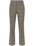 Plan C Check Cropped Trousers - Brown