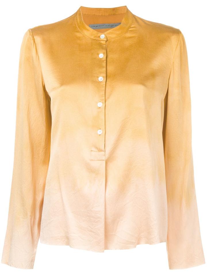 Raquel Allegra Tie-dye Charmeuse Shirt - Gold