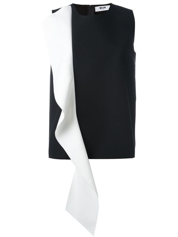 Msgm Sleeveless Draped Detail Shirt