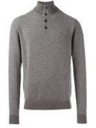 Hackett Mock Neck Jumper, Men's, Size: Large, Grey, Cashmere/wool
