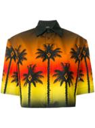 Marcelo Burlon County Of Milan Cropped Palm Tree Shirt - Multicolour