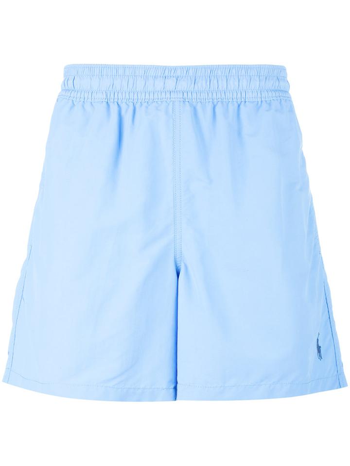 Polo Ralph Lauren Embroidered Logo Swim Shorts, Men's, Size: Small, Blue, Polyester/nylon